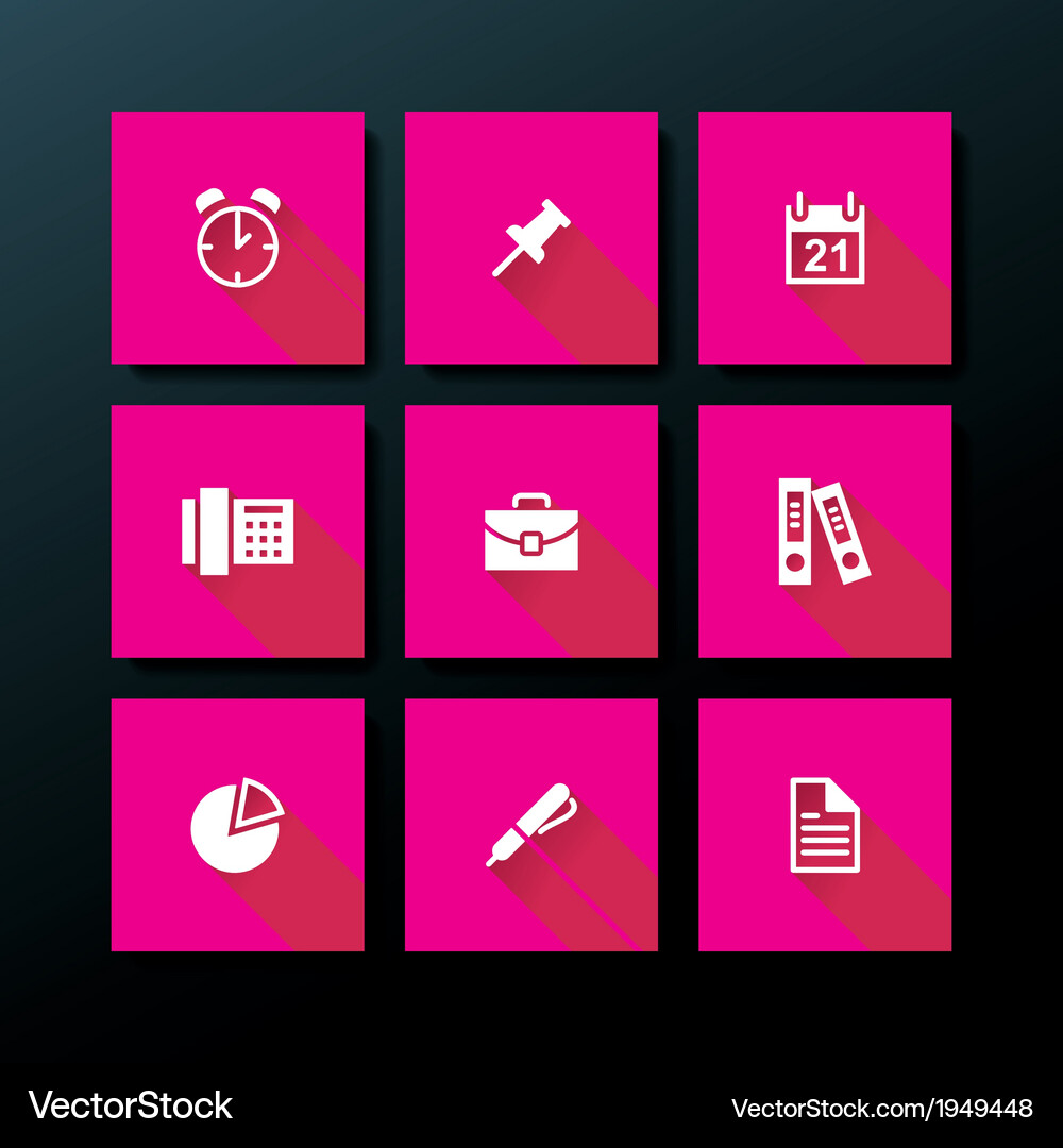 Flat office icon set Royalty Free Vector Image
