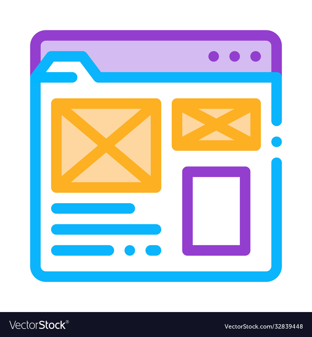 Front end web site style icon outline vector image Front end web site style icon outline