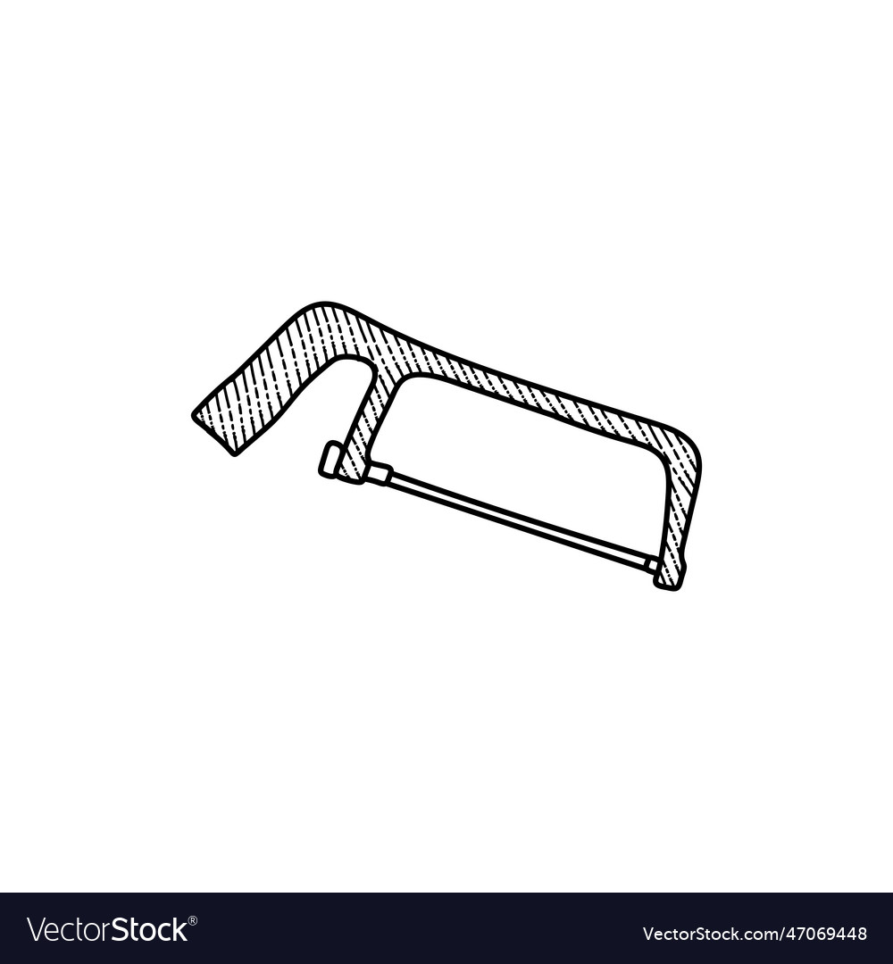 Hacksaw tool line art creative design