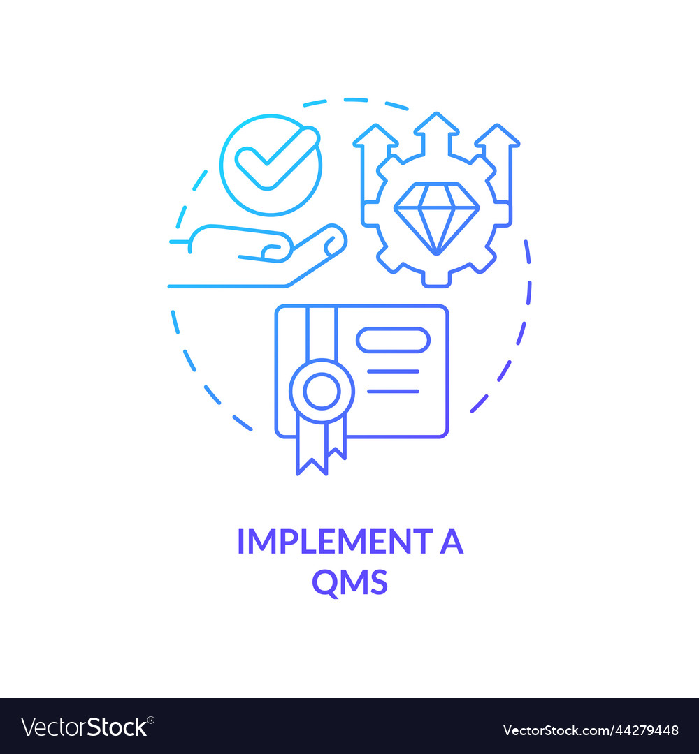 Implement Qms Blue Gradient Concept Icon Vector Image 0363