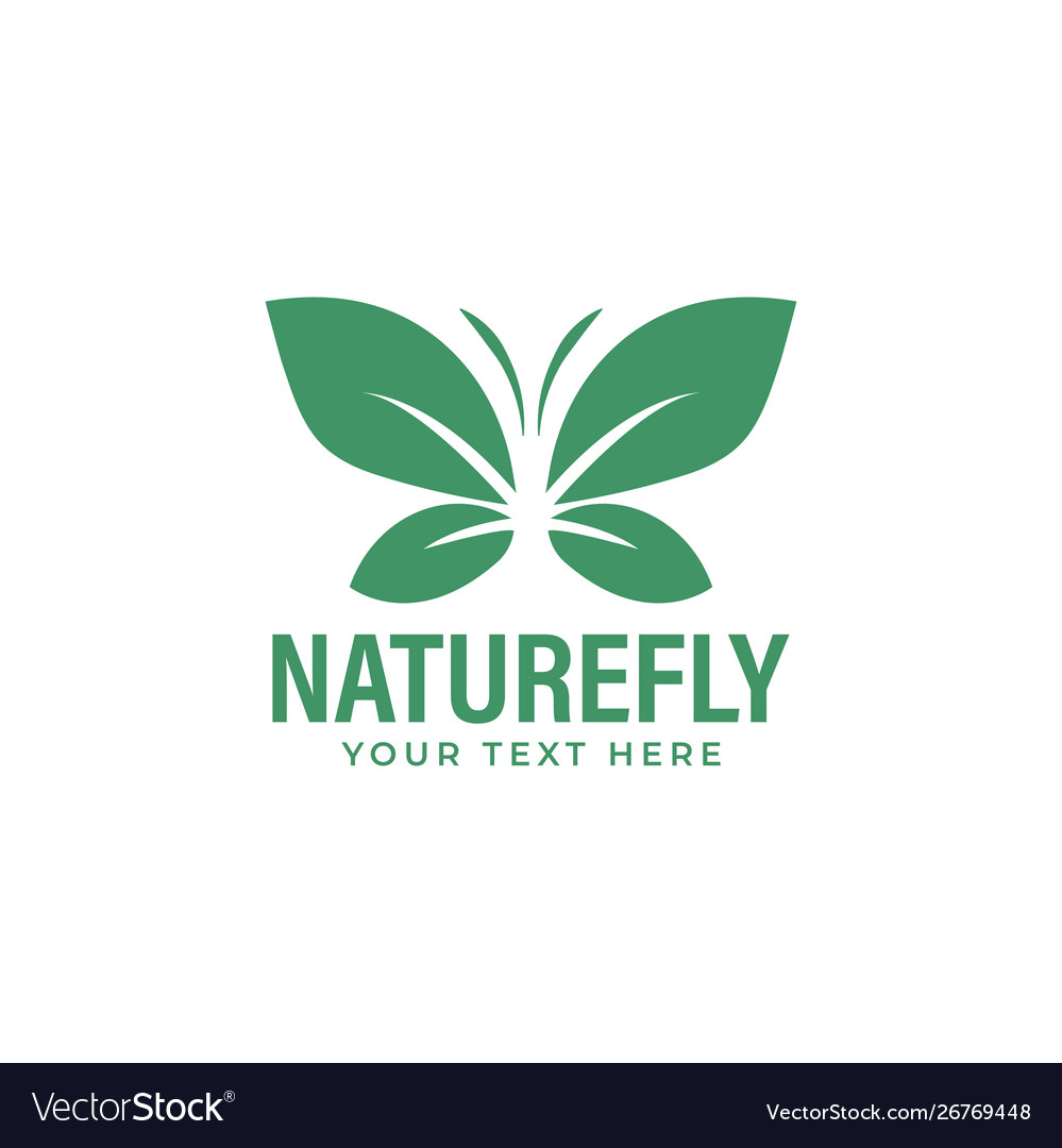 Leaf butterfly logo design template isolated Vector Image