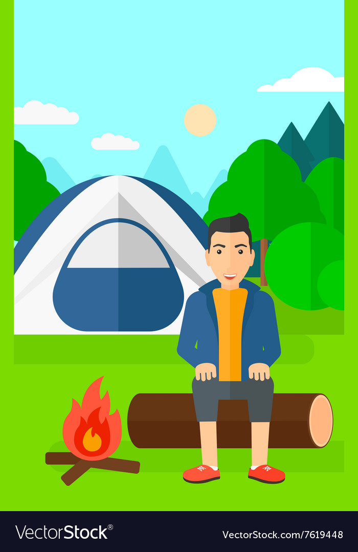 Man sitting at camp