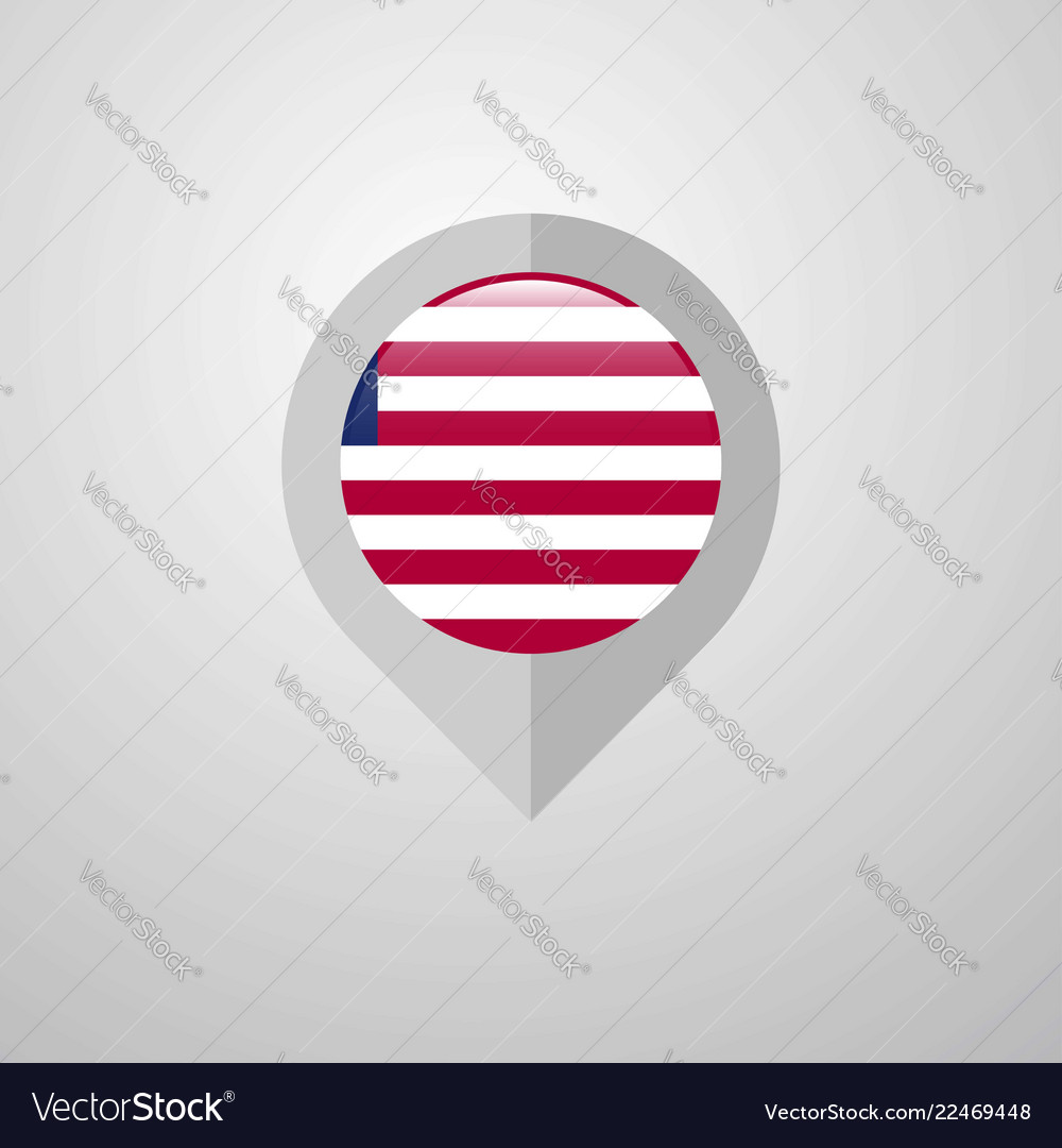 Map navigation pointer with liberia flag design