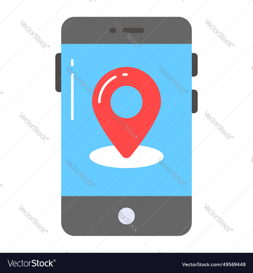 Map pin inside mobile showing of location