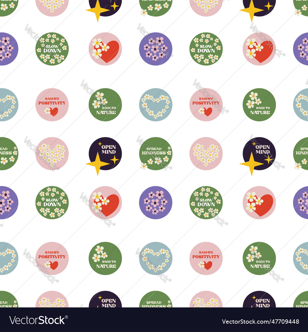 Seamless pattern with circle positive vector image Seamless pattern with circle positive