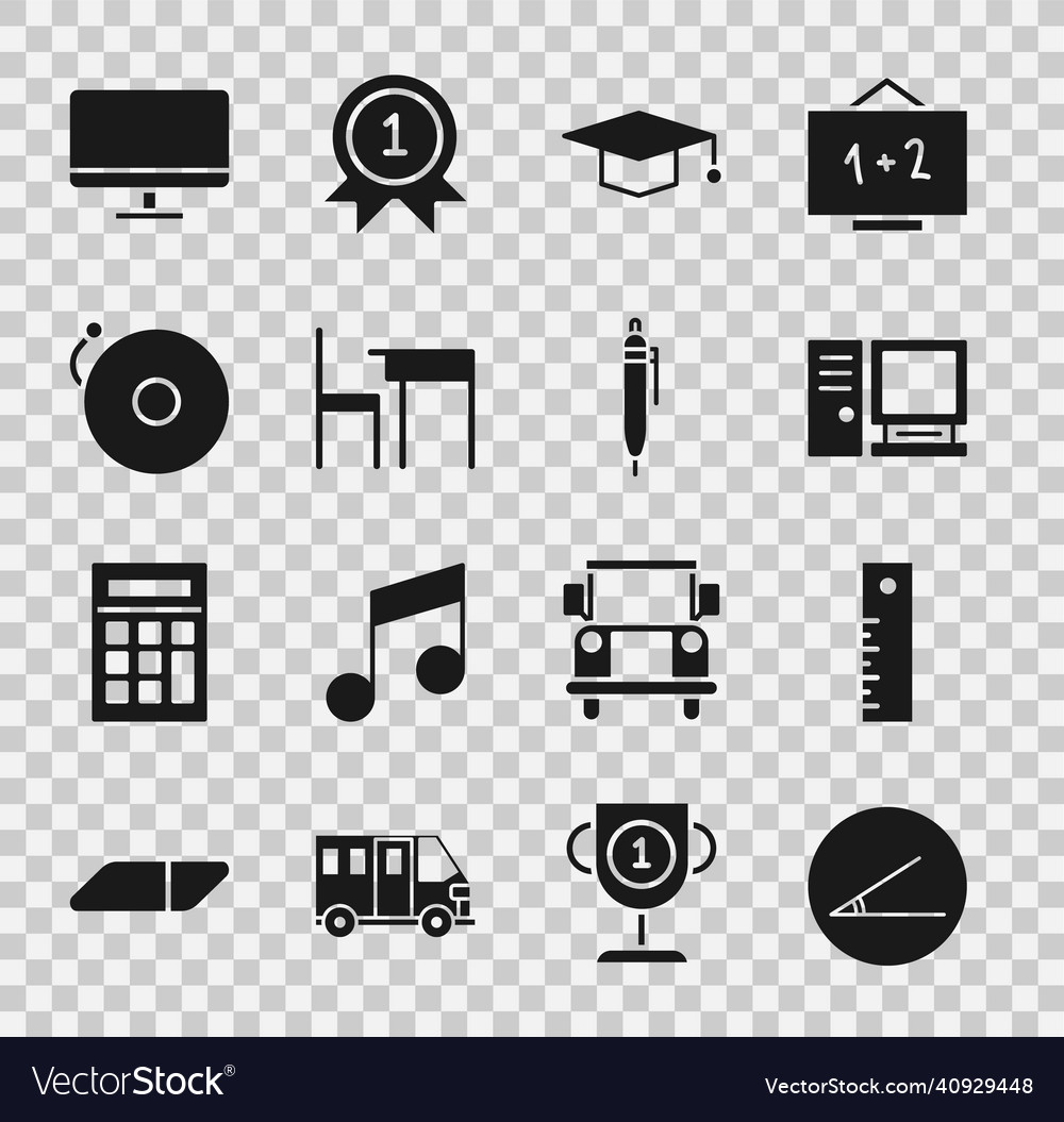 Set acute angle ruler computer monitor vector image Set acute angle ruler computer monitor