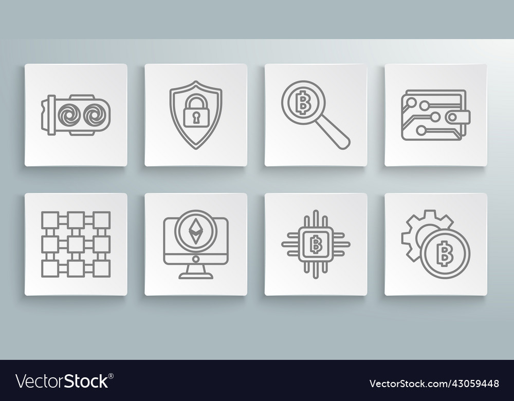 Linie Blockchain Technologie Schild Sicherheit