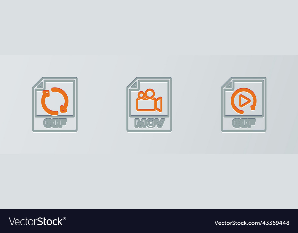 Set line gif file document and mov icon