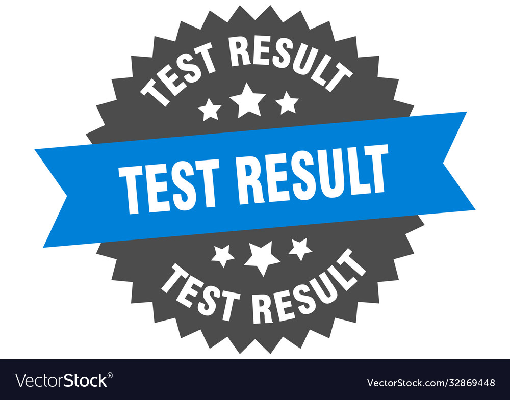 Test result round isolated ribbon label