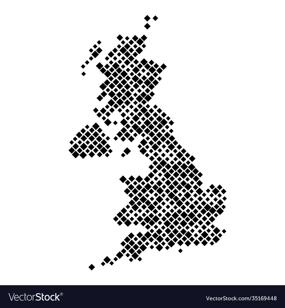 United kingdom map from pattern black