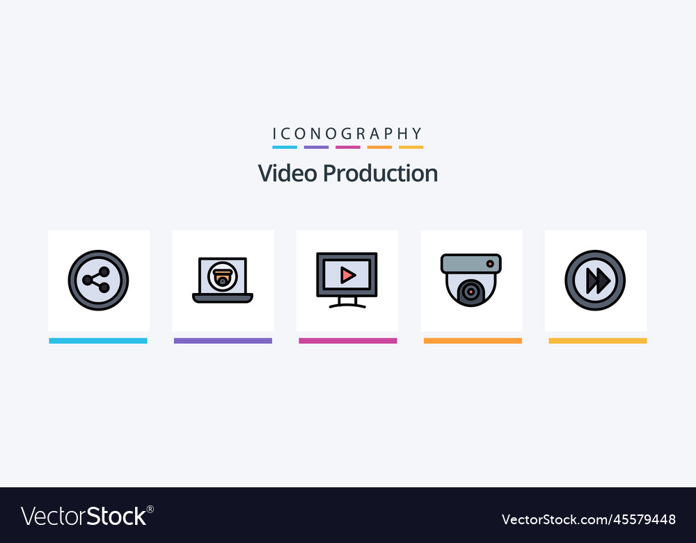 Videoproduktion Linie gefüllt 5 Icon Pack