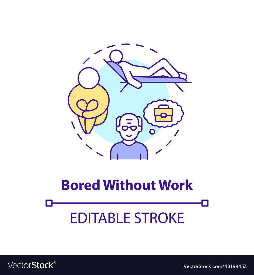 2d customizable bored without work line icon