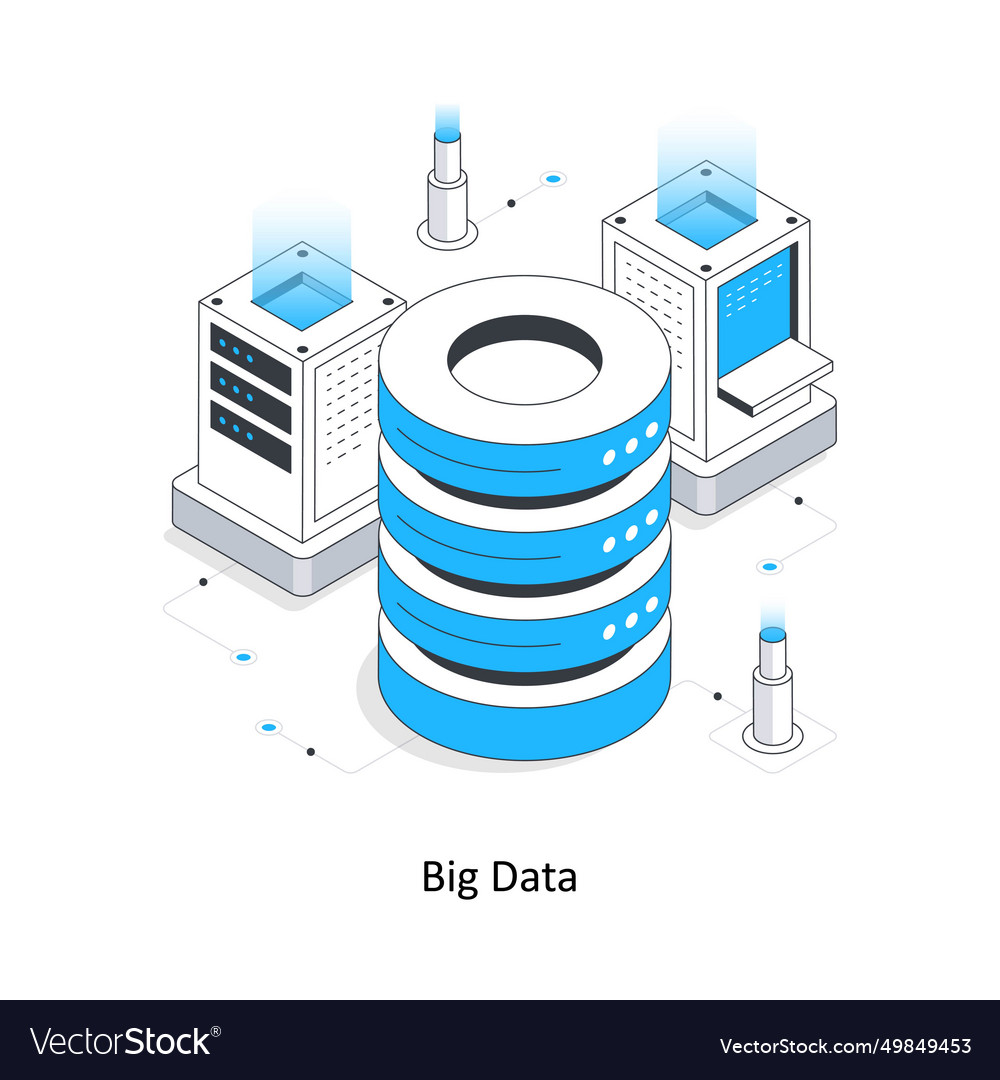 Big data isometric stock eps file