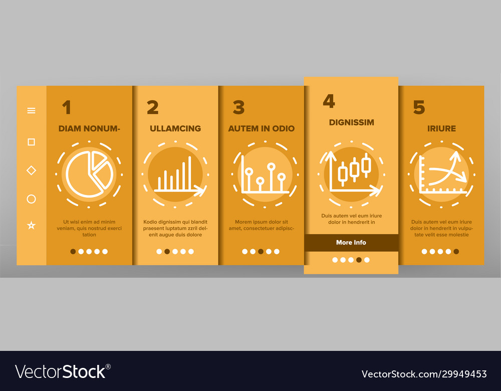 Color different graph onboarding vector image Color different graph onboarding