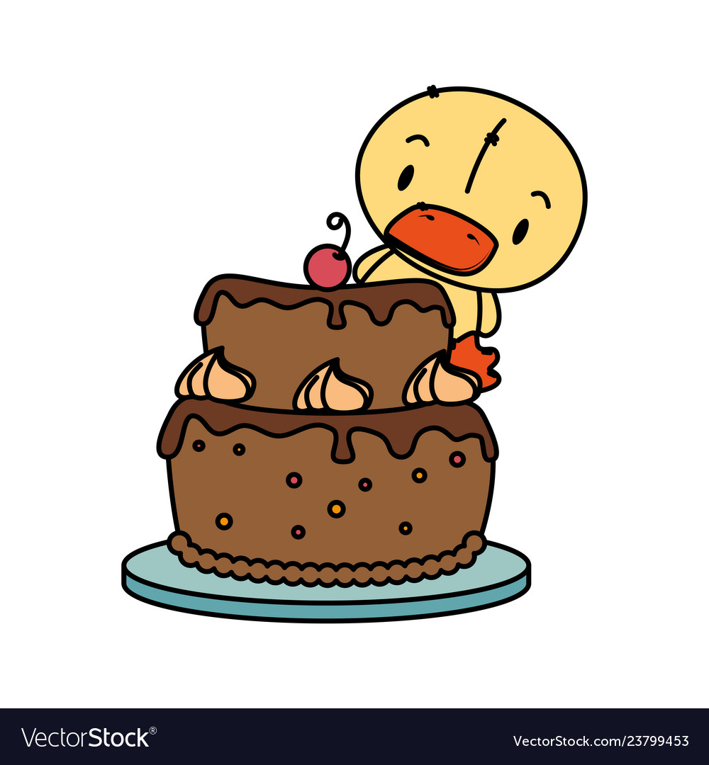 Cute little duck character vector image Cute little duck character