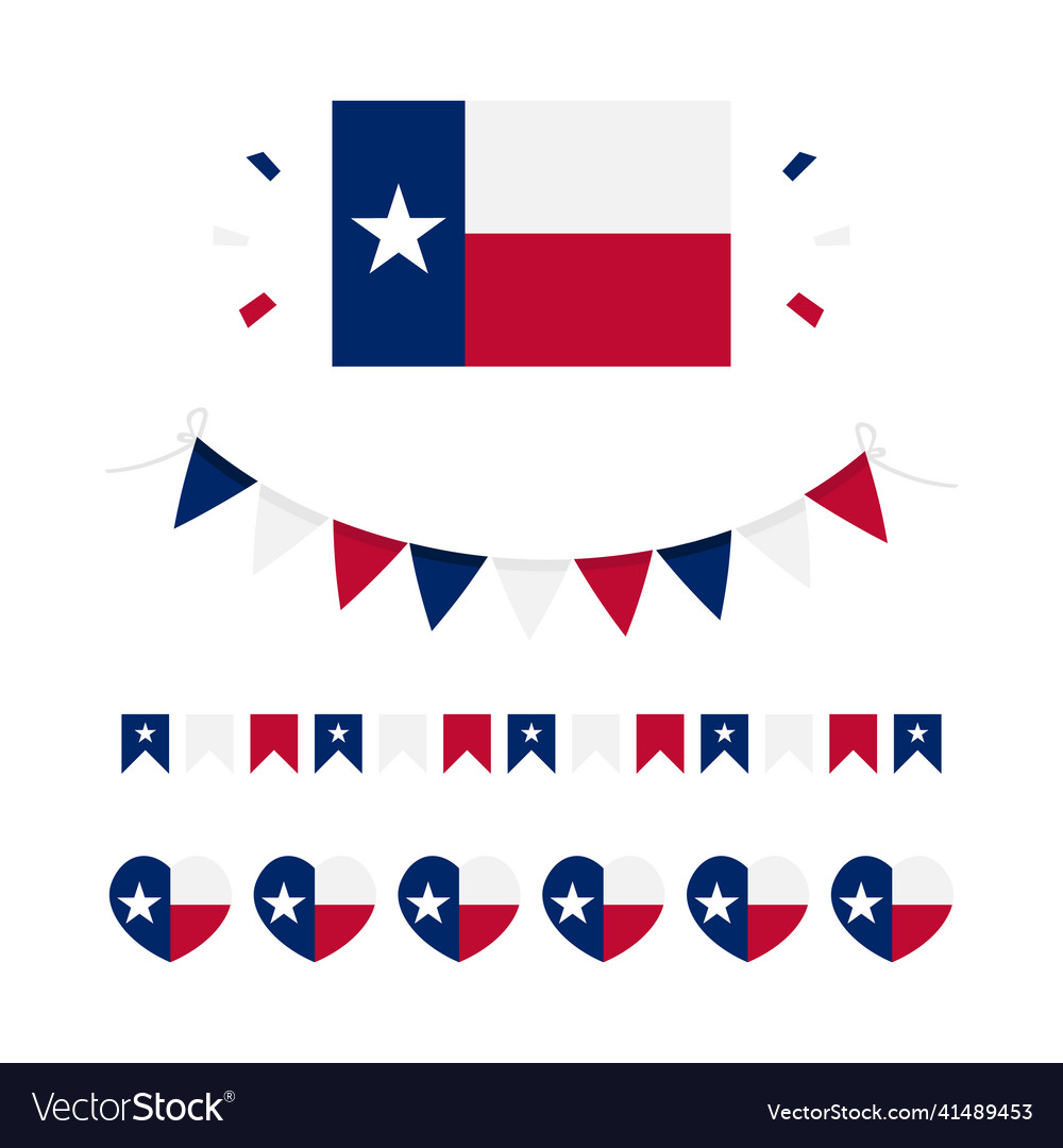 Design elements with texas state flags