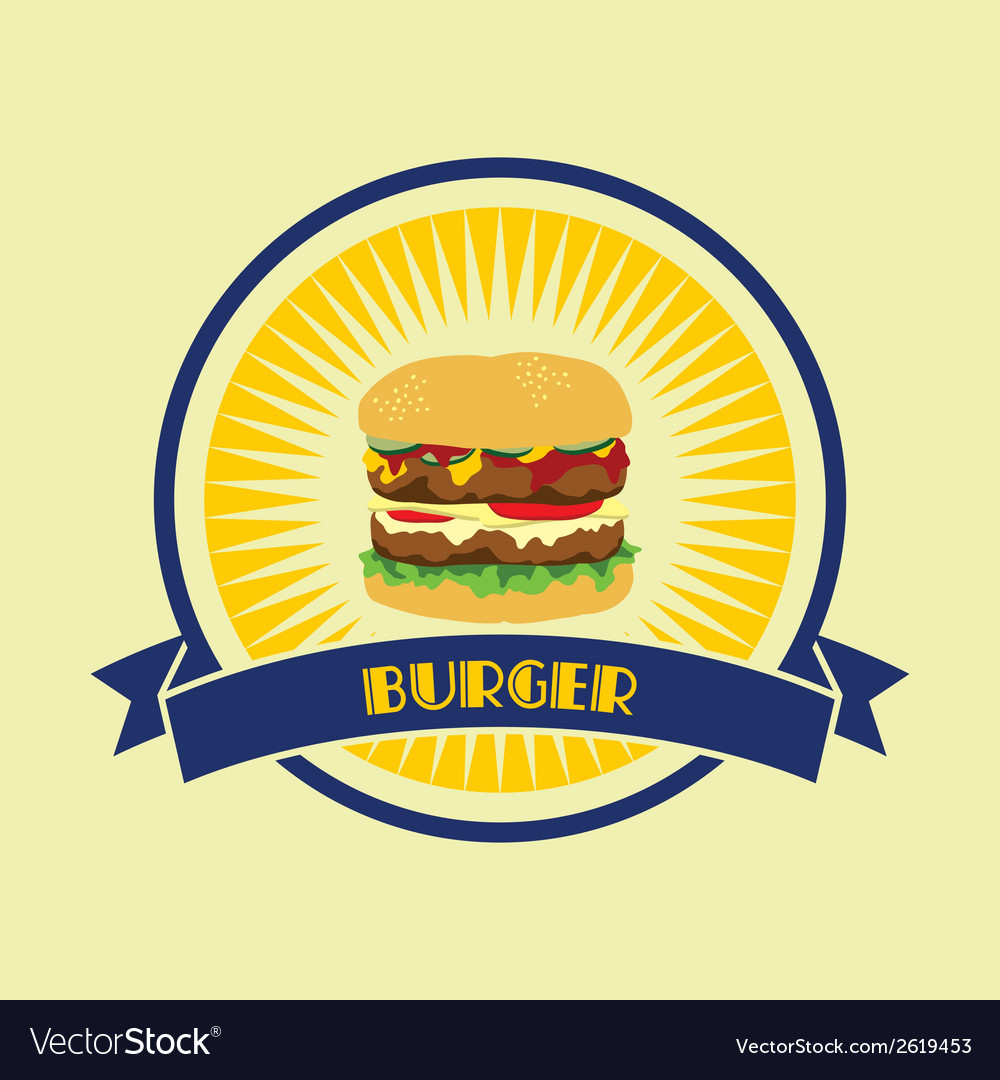 Fast food label Royalty Free Vector Image - VectorStock