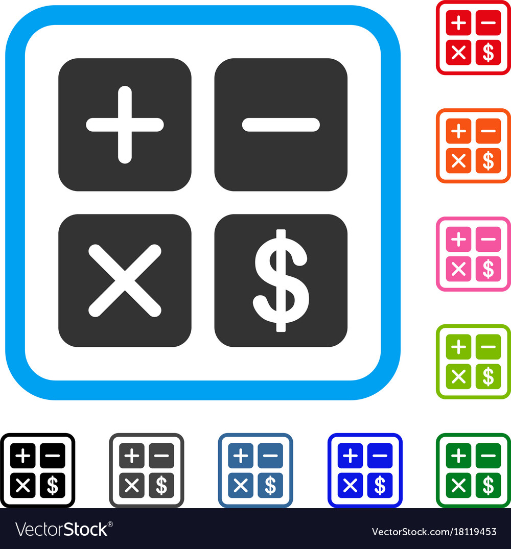financial calculator framed icon royalty free vector image free financial calculator