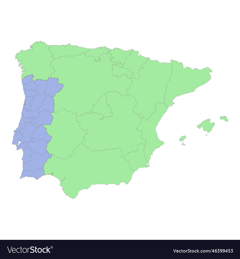 Premium Vector  Portugal map with districts vector illustration