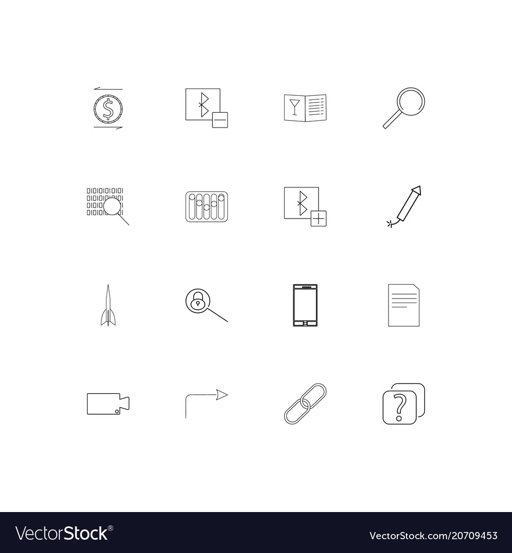 Internet of things simple linear icons set