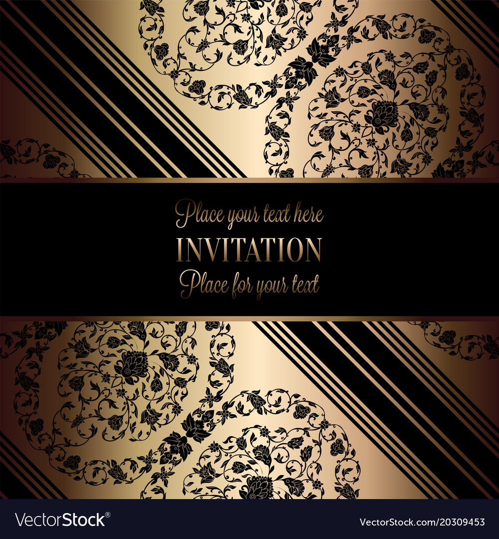 Intricate baroque luxury wedding invitation card Vector Image