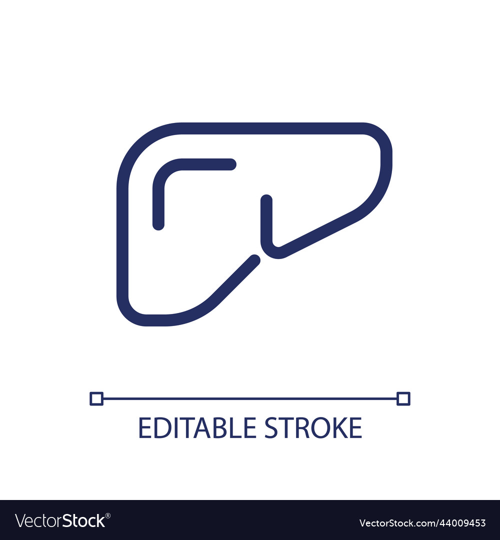 Liver pixel perfect linear ui icon Vector Image Liver pixel perfect linear ui icon