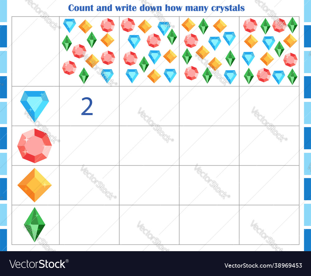 Logic game for children count and write down how