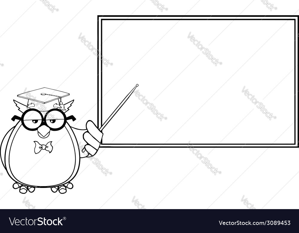 Доска раскраска для детей распечатать Owl teacher cartoon Royalty Free Vector Image - VectorStock