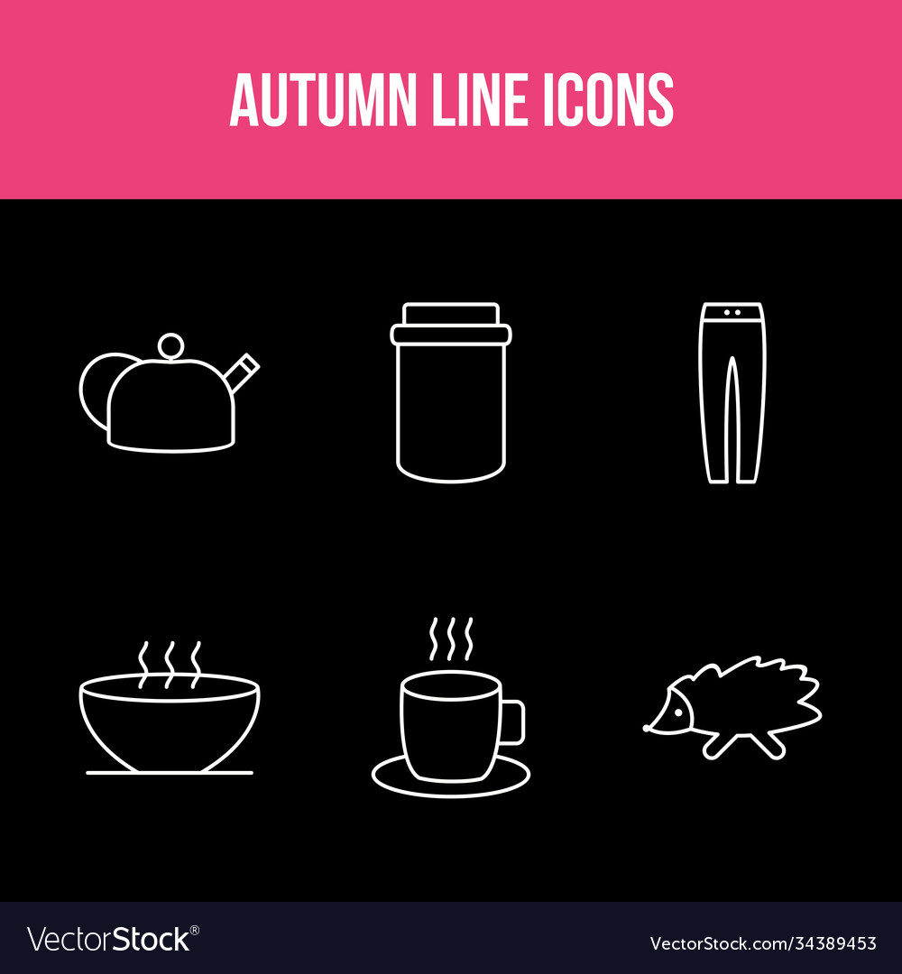 Unique autumn icon set