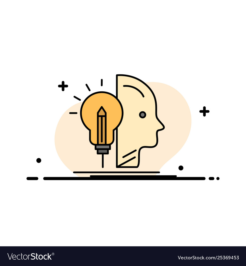 User mind making programming business flat line vector image User mind making programming business flat line