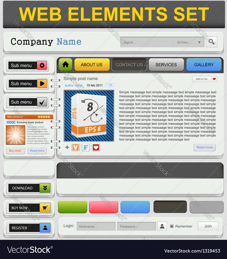 Web design elements set