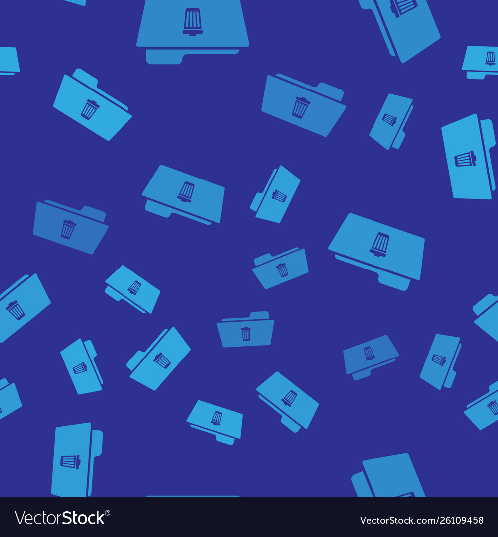 Blue delete folder icon isolated seamless pattern Vector Image Blue delete folder icon isolated seamless pattern