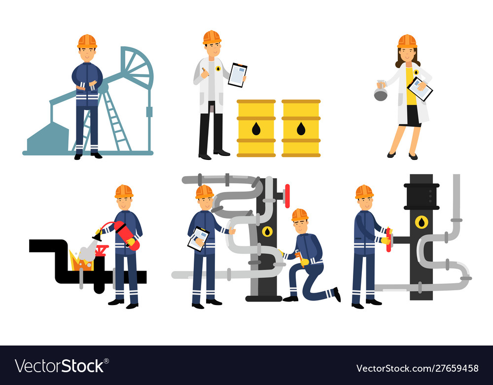 Characters of workers in the oil industry