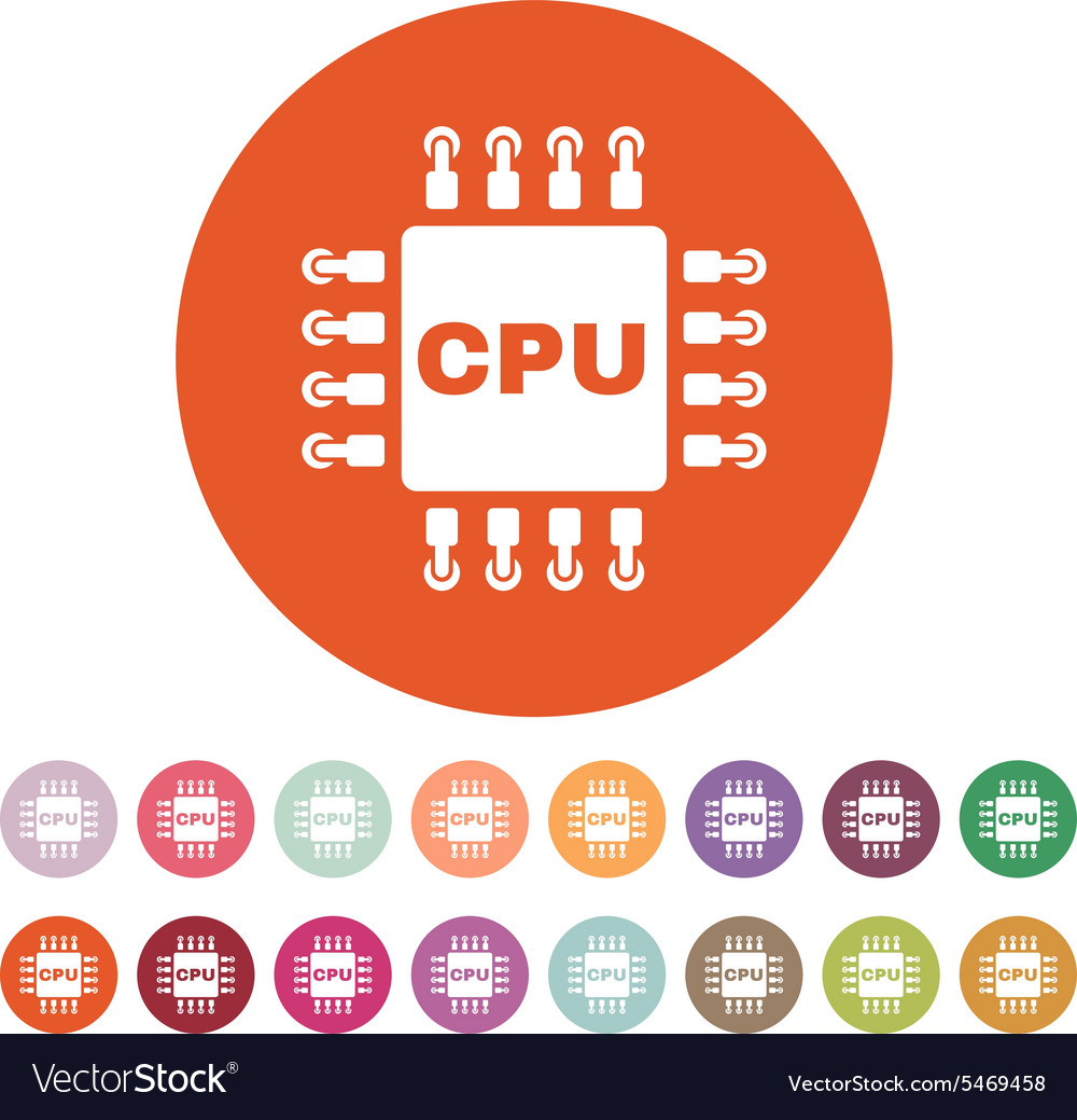 Cpu icon microprocessor and processor symbol