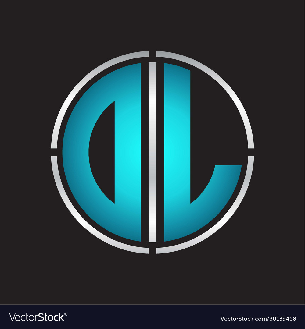 Dl logo initial with circle line cut design
