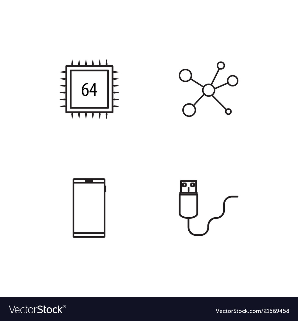 Electrical devices linear icons set simple