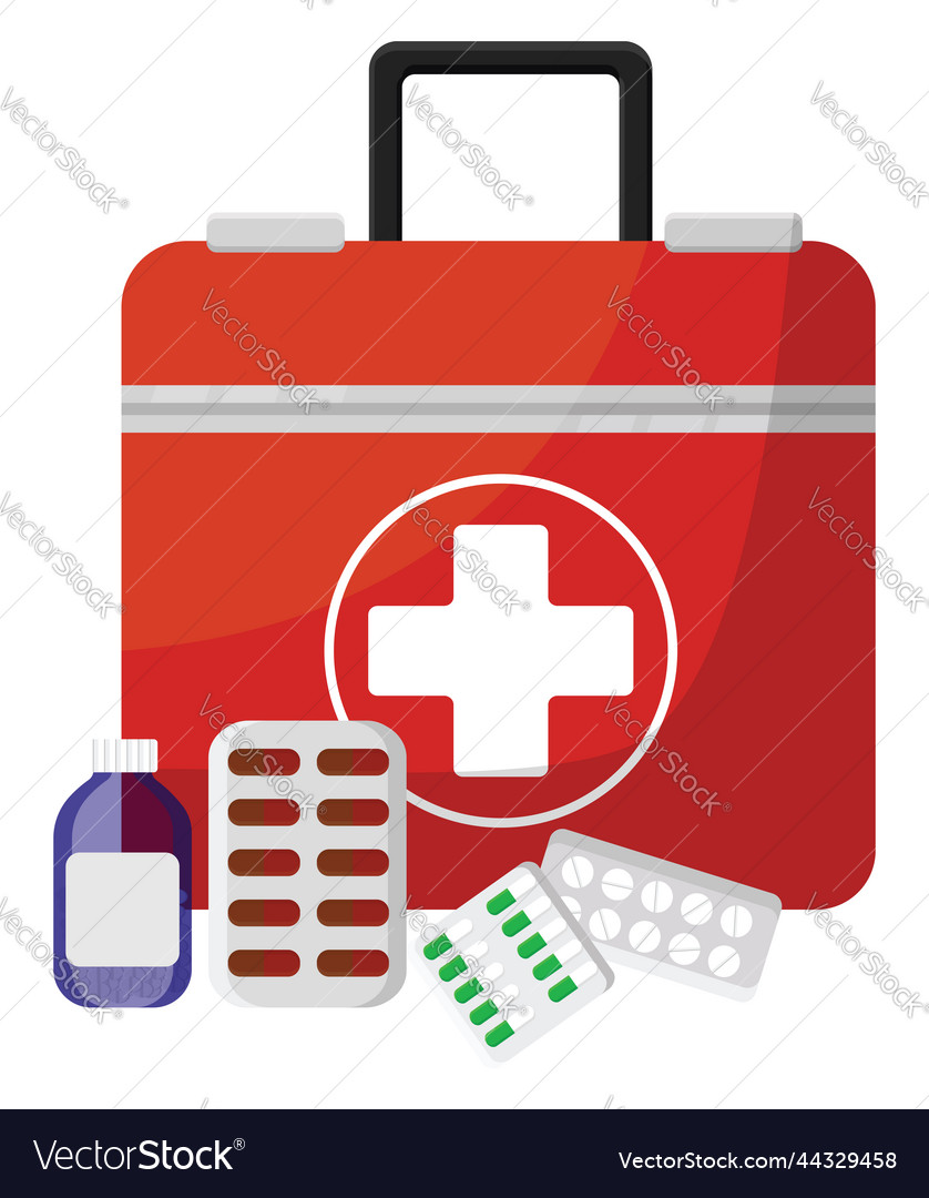 First aid box on a white background Royalty Free Vector