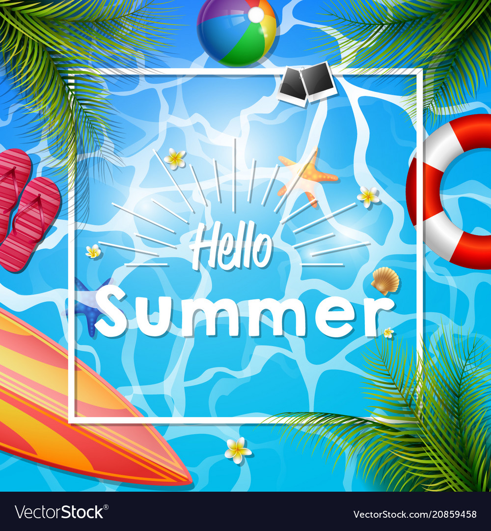 Hello summer time Royalty Free Vector Image - VectorStock