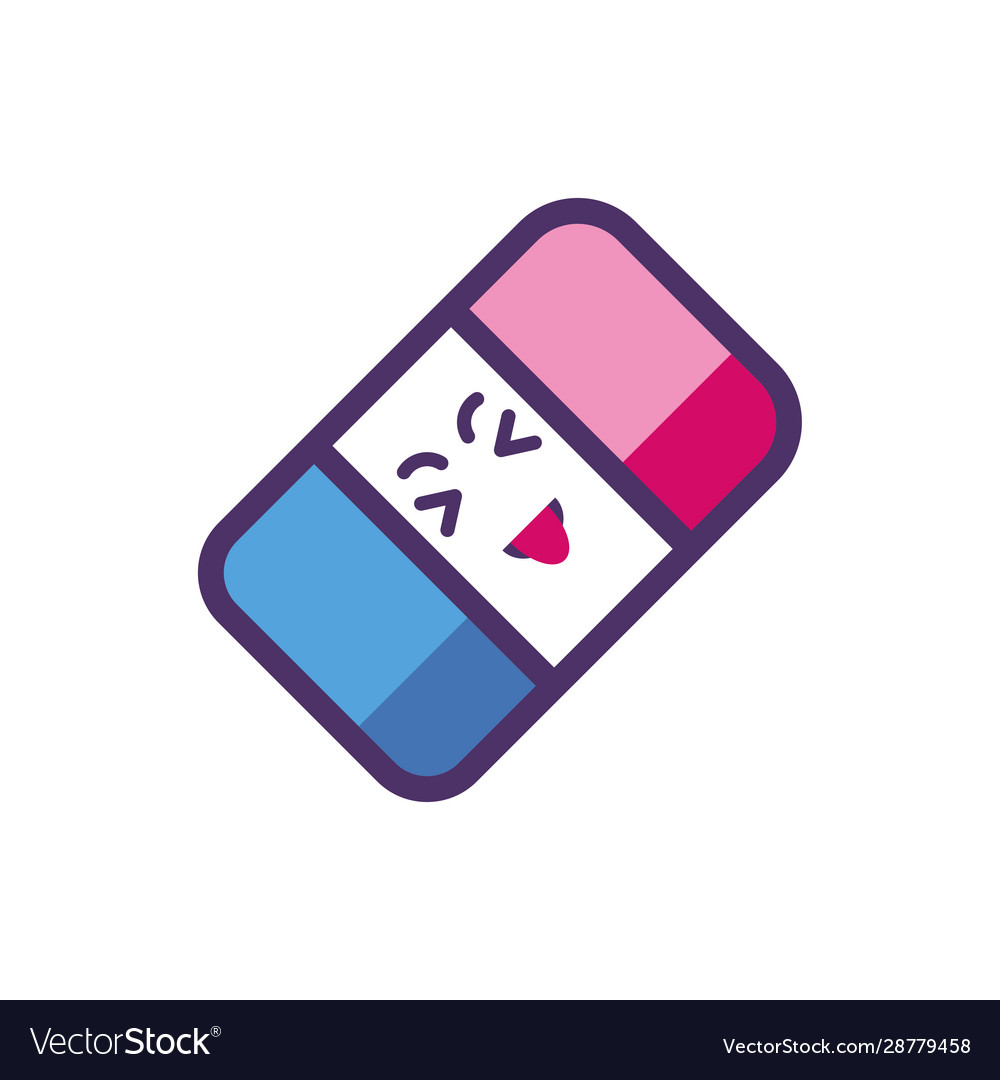 Kawaii eraser cartoon design Royalty Free Vector Image Kawaii eraser cartoon design Royalty Free Vector Image