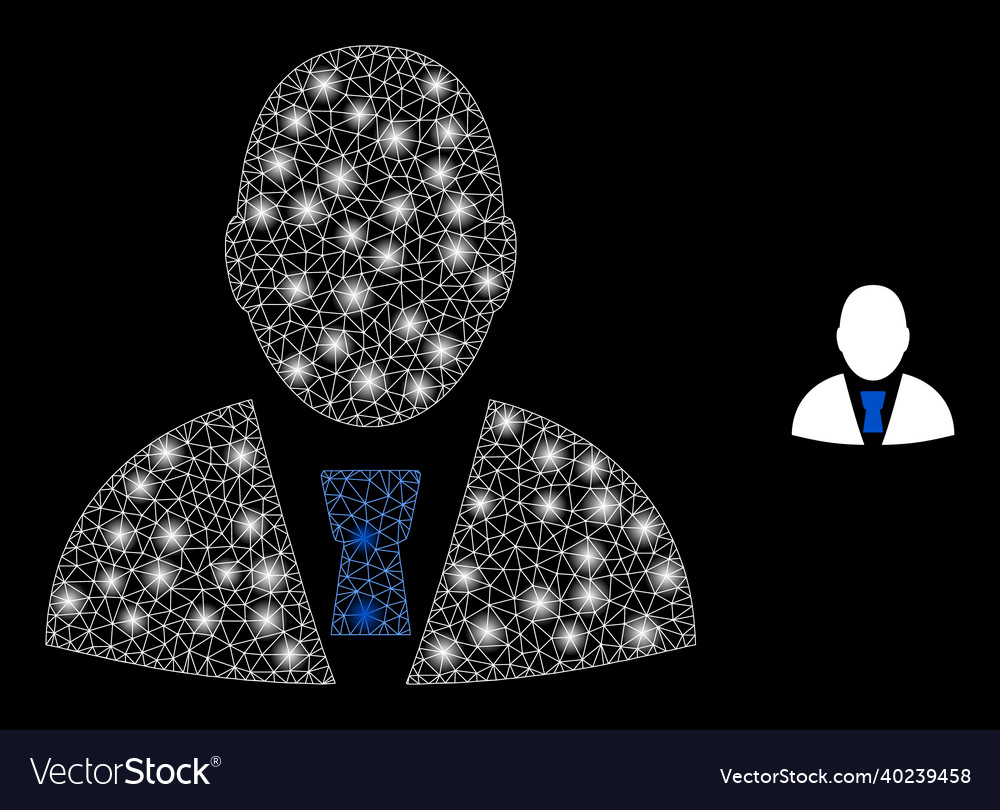 Mesh net manager profile with illumitated vector image Mesh net manager profile with illumitated