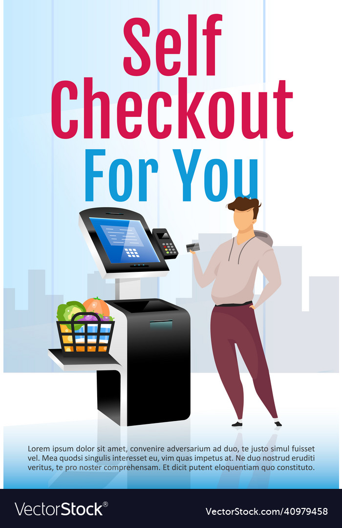 Self check out brochure template digital store