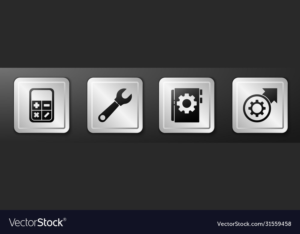 Set calculator wrench spanner user manual vector image Set calculator wrench spanner user manual