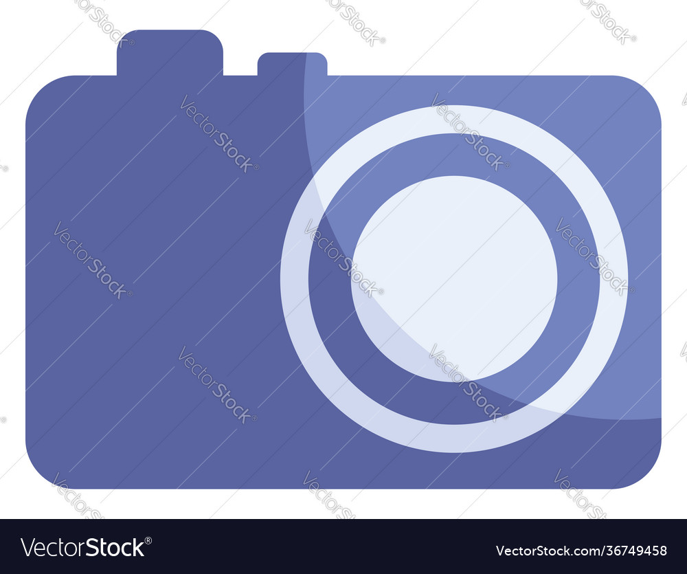 Small blue camera on a white background