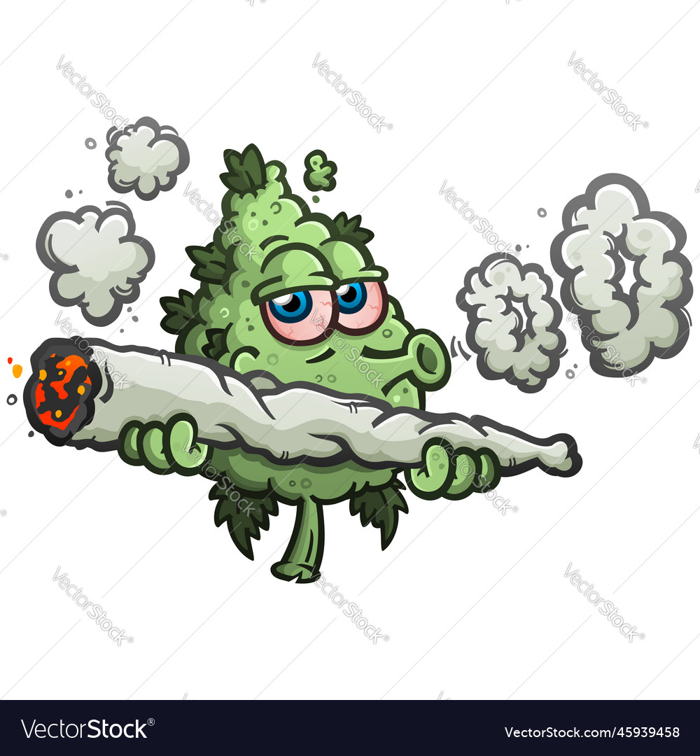 Smoking marijuana bud blowing smoke rings vector image Smoking marijuana bud blowing smoke rings
