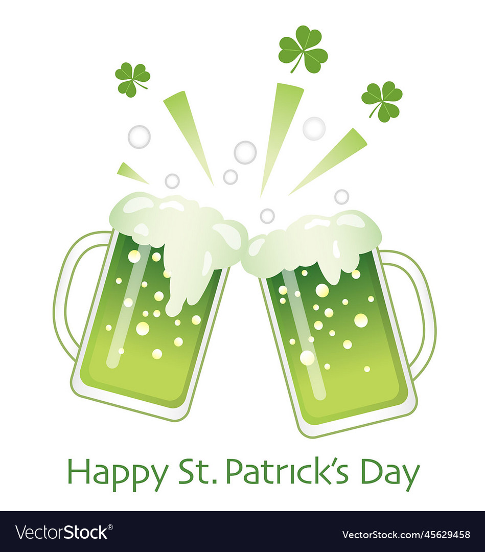 St patricks day beer toast symbol Royalty Free Vector Image