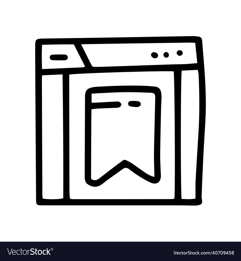 Web bookmarks line doodle simple icon vector image Web bookmarks line doodle simple icon