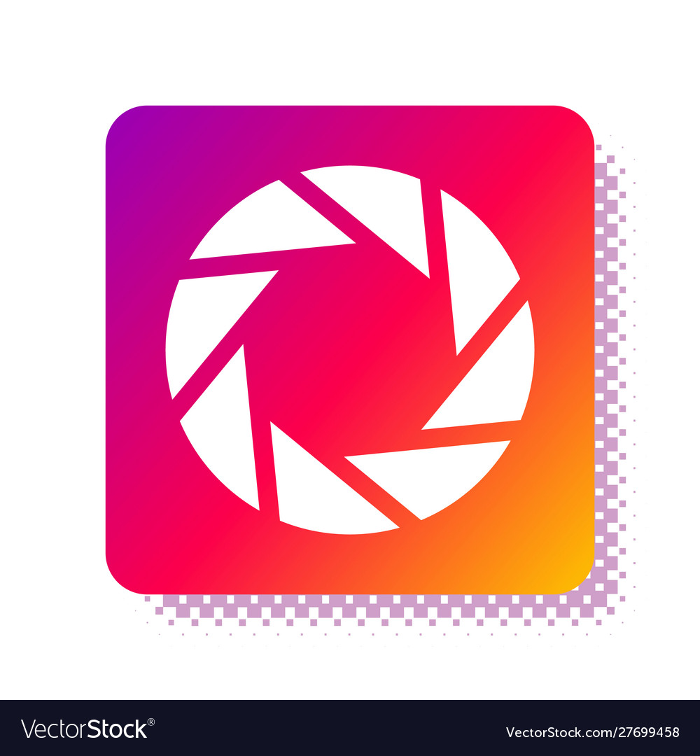 White camera shutter icon isolated on vector image White camera shutter icon isolated on