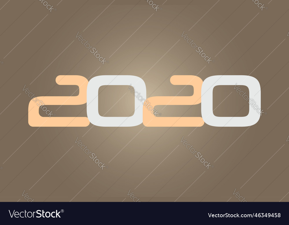Year 2020 numeric typography text design vector image Year 2020 numeric typography text design
