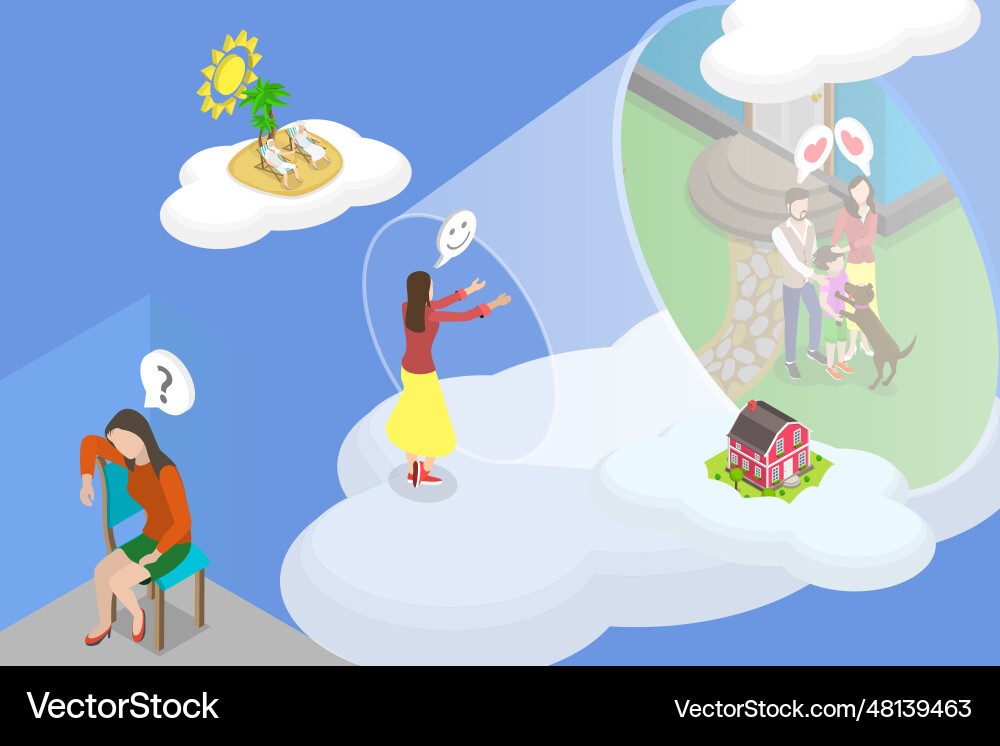 3d isometric flat conceptual Royalty Free Vector Image