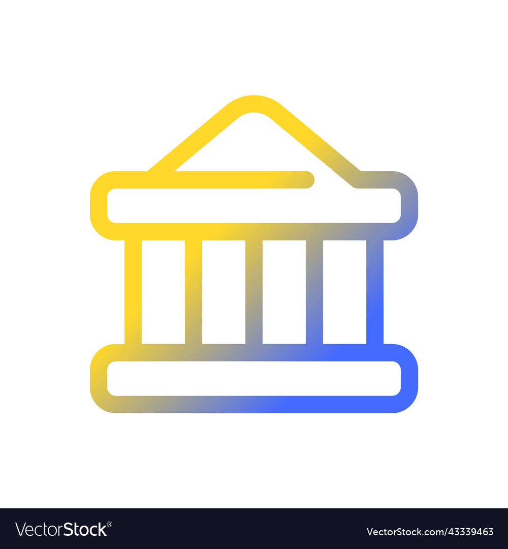 Bank pixel perfect gradient linear ui icon vector image Bank pixel perfect gradient linear ui icon
